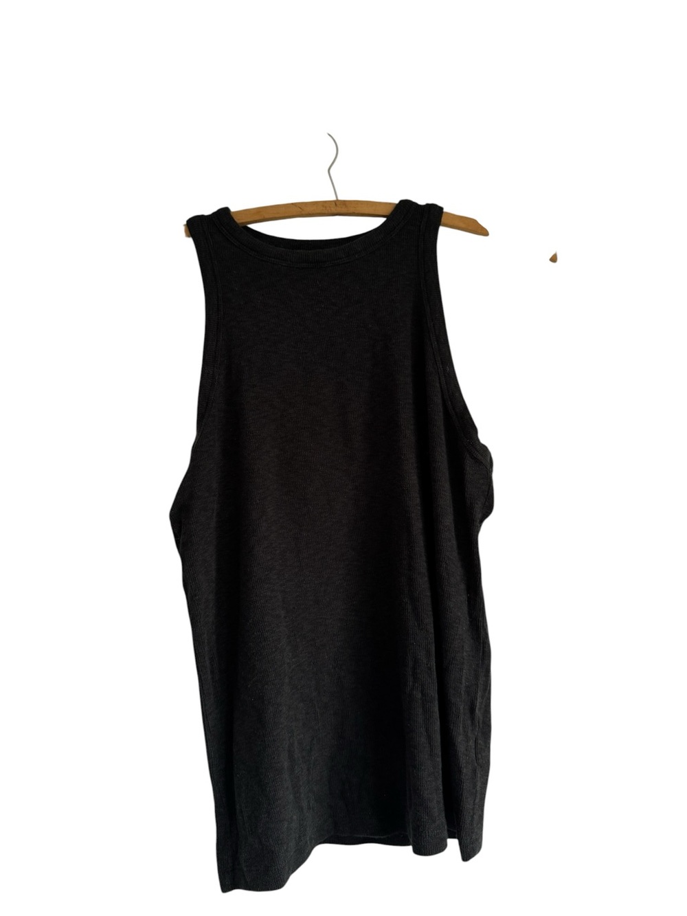 Rachel Zoe Cozy Black Ribbed Pima Cotton Tank Size Large